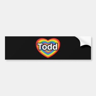Jag älskar Todd. Jag älskar dig Todd. Hjärta Bildekal