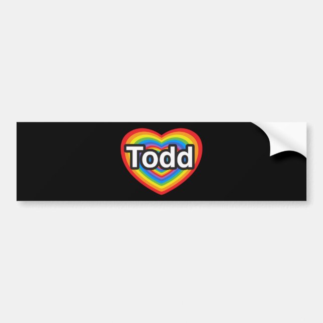 Jag älskar Todd. Jag älskar dig Todd. Hjärta Bildekal (Framsidan)
