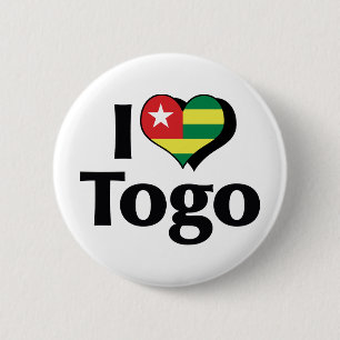 Jag älskar Togo Flagga Knapp