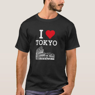 Jag älskar Tokyo Roligt Colosseum Gag Skämt Bus Pr T Shirt