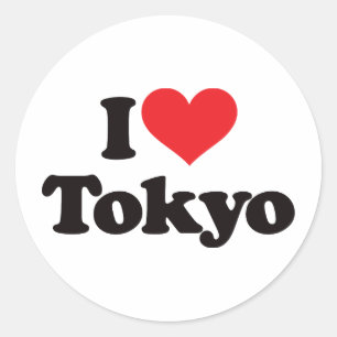 Jag älskar Tokyo Runt Klistermärke