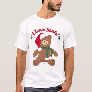 Jag älskar tomten! Jul Teddybjörn Tee Shirt