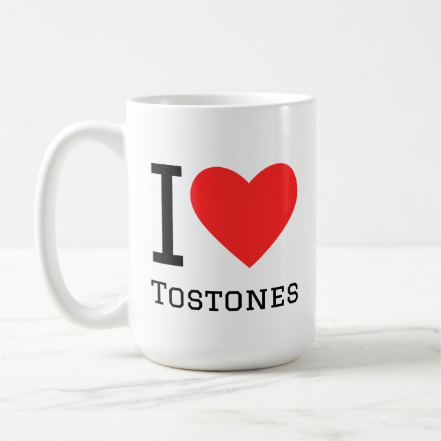 Jag älskar tostones kaffemugg (Vänster)