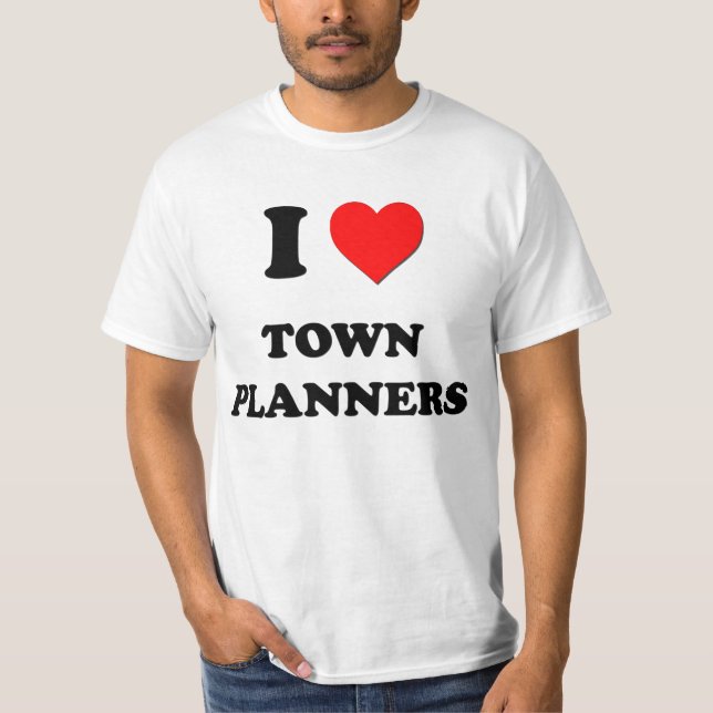 Jag älskar TownPlanners Tee Shirt (Framsida)