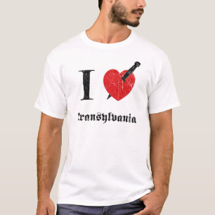 Jag älskar Transylvania (svarten eroderade T-shirt