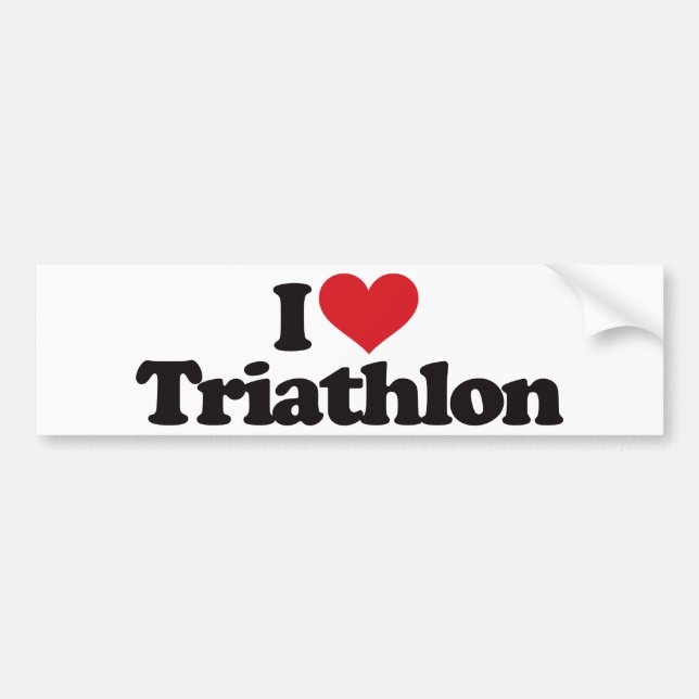 Jag älskar Triathlon Bildekal (Framsidan)