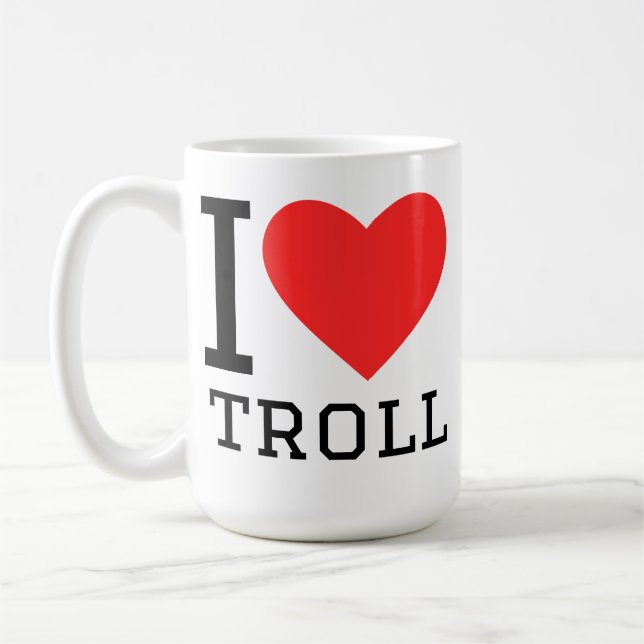 Jag älskar troll kaffemugg (Vänster)