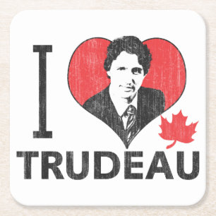 Jag älskar Trudeau Underlägg Papper Kvadrat