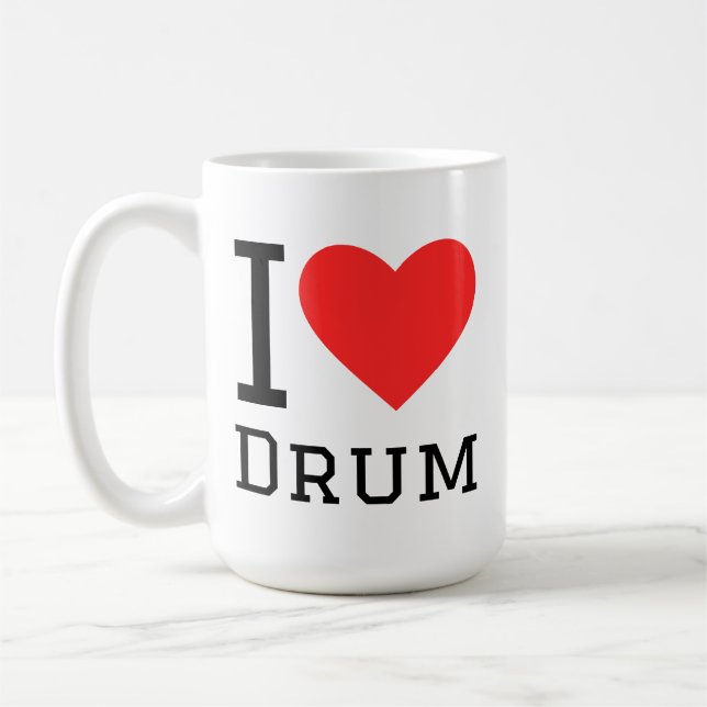 jag älskar trumma kaffemugg (Vänster)