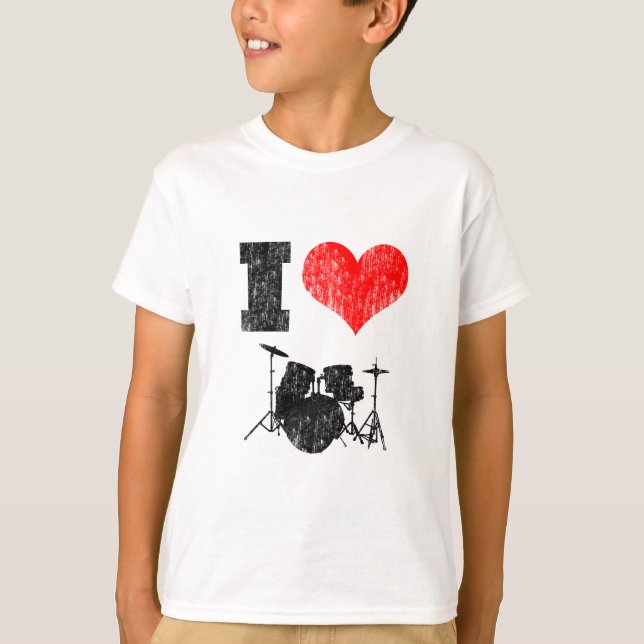 Jag älskar trummar tee shirt (Framsida)