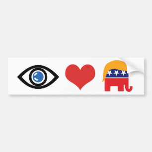 Jag älskar Trump - GOP Elefant Hår Logo Bildekal