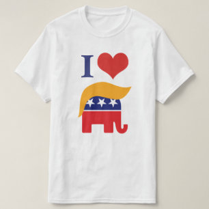 Jag älskar Trump - GOP Elefant Hår Logo T Shirt