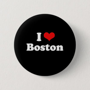 Jag älskar tshirten för Boston Tshirtvit Knapp