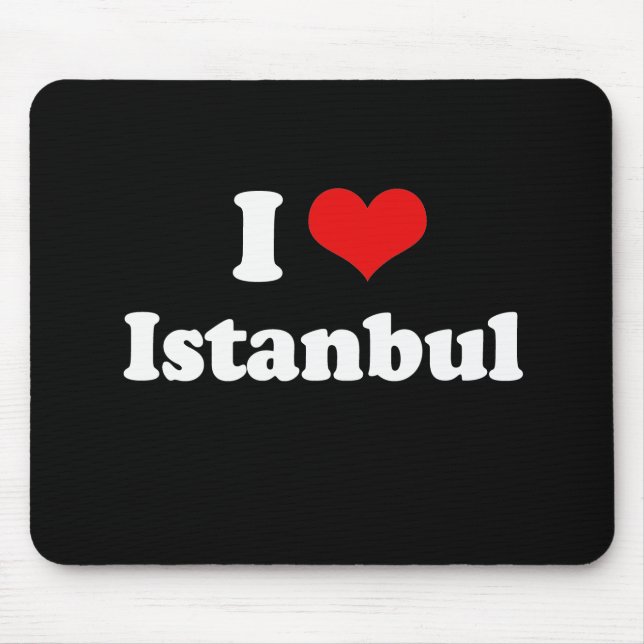 Jag älskar tshirten för Istanbul Tshirtvit Musmatta (Framsidan)