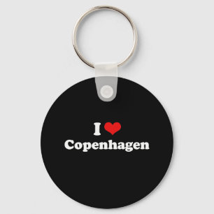 Jag älskar tshirten för KöpenhamnTshirtvit Nyckelring