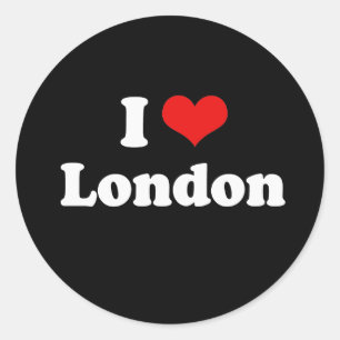 Jag älskar tshirten för London Tshirtvit Runt Klistermärke