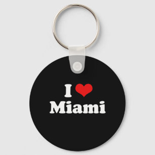 Jag älskar tshirten för Miami Tshirtvit Nyckelring
