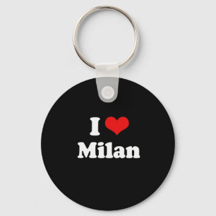 Jag älskar tshirten för Milan Tshirtvit Nyckelring