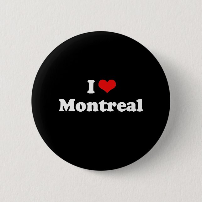 Jag älskar tshirten för Montreal Tshirtvit Knapp (Framsida)