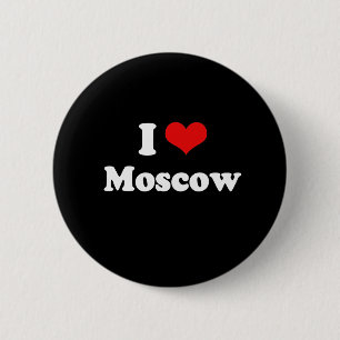 Jag älskar tshirten för Moscow Tshirtvit Knapp