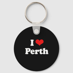 Jag älskar tshirten för Perth Tshirtvit Nyckelring