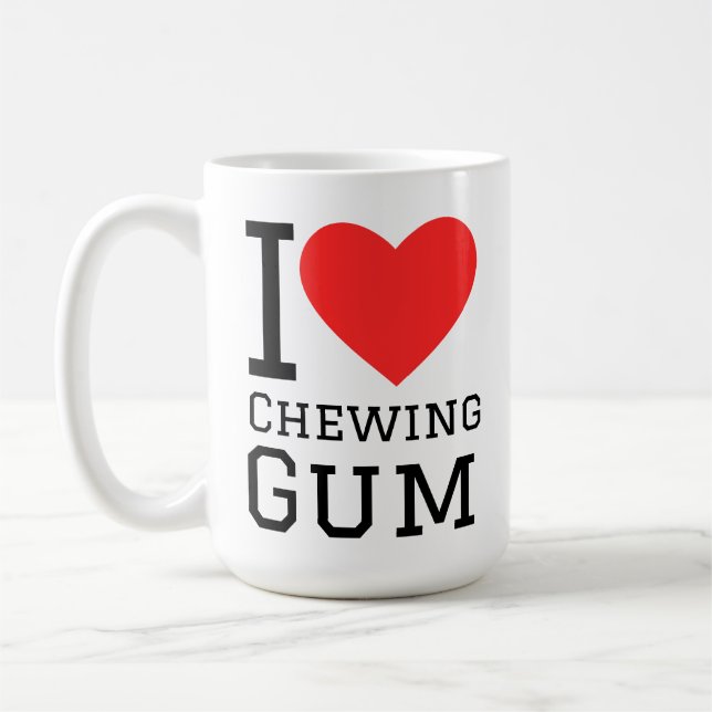 Jag älskar tuggummi kaffemugg (Vänster)