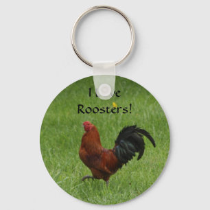 Jag älskar tuppar! - keychain nyckelring