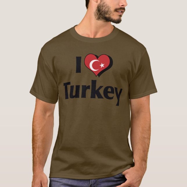 Jag älskar Turkiet Flagga Tröja (Framsida)