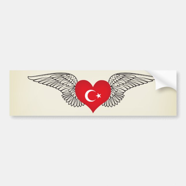 Jag älskar Turkiet -vingar Bildekal (Framsidan)