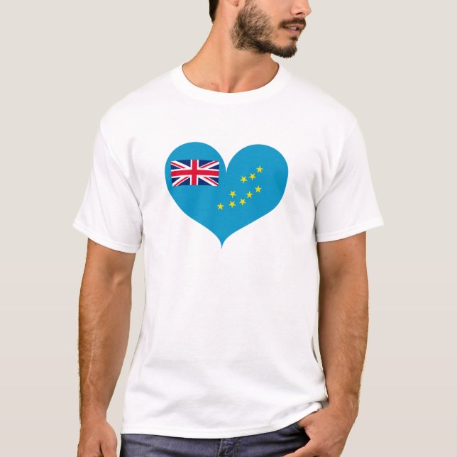 Jag älskar Tuvalu Flagga T Shirt (Framsida)