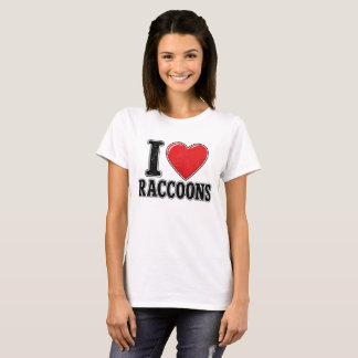 Jag älskar tvättbjörnar Söt Rolig Djurdesign T Shirt