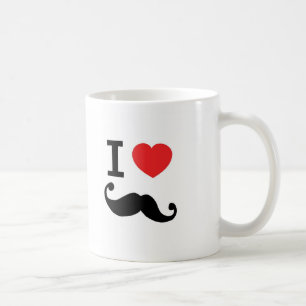 Jag älskar twirly mustasch kaffemugg