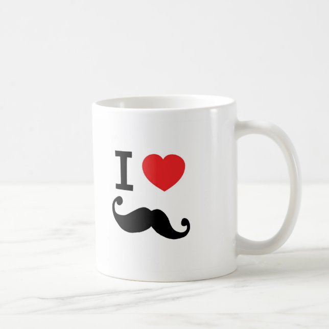 Jag älskar twirly mustasch kaffemugg (Höger)