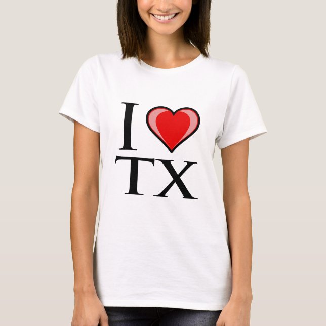 Jag älskar TX - Texas Tee (Framsida)
