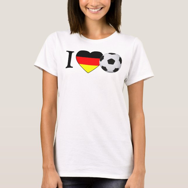 Jag älskar tysk fotboll (Fussball Deutschland) Tee (Framsida)