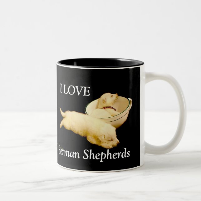 JAG ÄLSKAR tysk shepherds Två-Tonad Mugg (Höger)