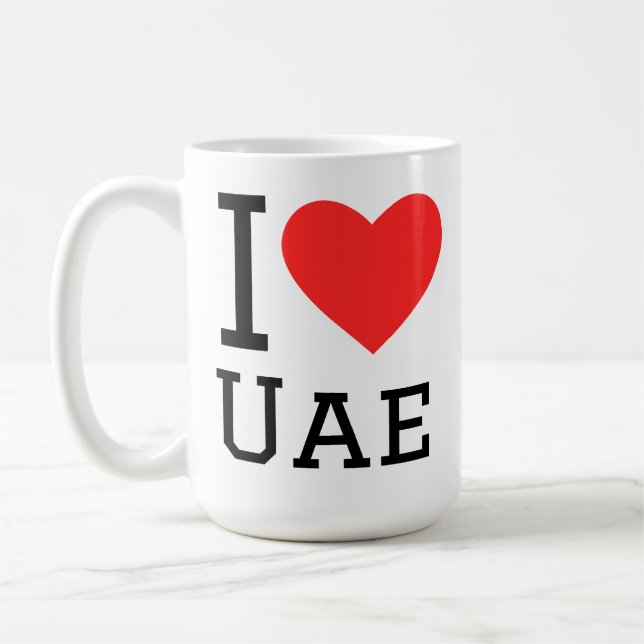Jag älskar uae  kaffemugg (Vänster)