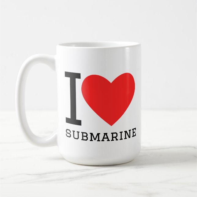 Jag älskar ubåt kaffemugg (Vänster)