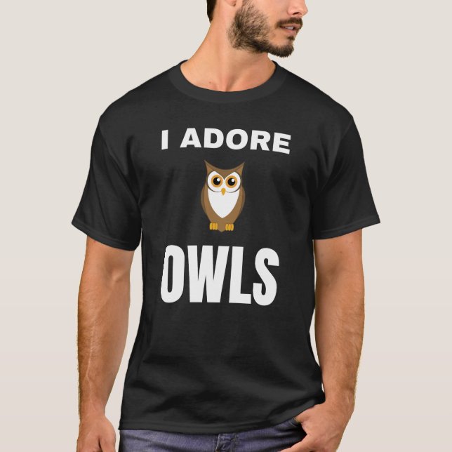 Jag älskar Ugglor T Shirt (Framsida)