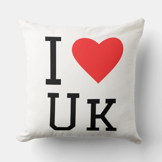 Jag älskar UK-kvadrat dekal Kudde (Framsida)