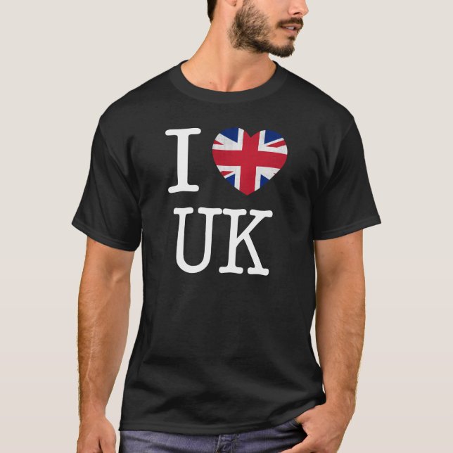 Jag älskar UK-skjortan (mörk) Tröja (Framsida)