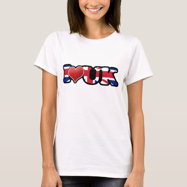 Jag älskar UK-T-tröja Tee Shirt (Framsida)