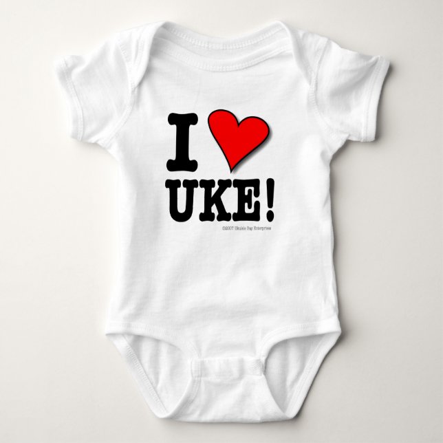 Jag älskar UKE-baby T T Shirt (Framsida)