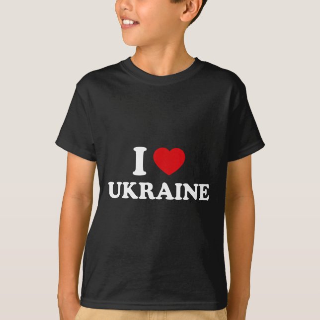 Jag älskar Ukraina 2  T Shirt (Framsida)
