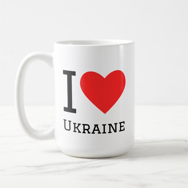 Jag älskar Ukraina Kaffemugg (Vänster)