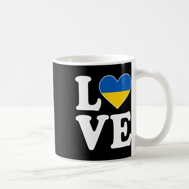 Jag älskar Ukraina X Ukrainska Ukraina  Kaffemugg (Höger)