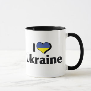 Jag älskar Ukrainas flagga Mugg