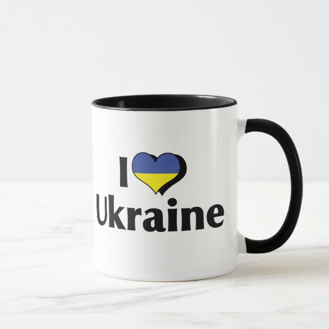 Jag älskar Ukrainas flagga Mugg (Höger)