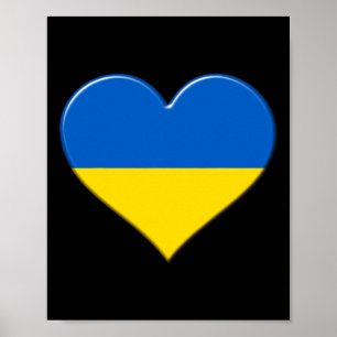 Jag älskar Ukrainas nationella flagg Pride Heart Poster