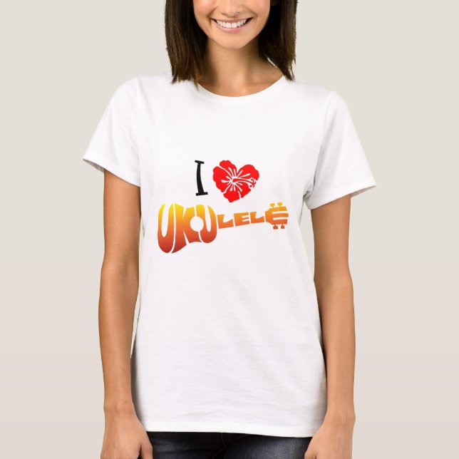 Jag älskar ukulelen tee shirt (Framsida)